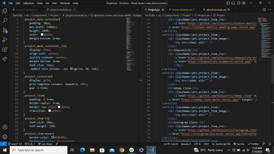 EdleyChris2's tweet photo. Hello,

I'm excited to share a glimpse into my professional journey with you all today! Over the past few years, I've improved my skills in web development and I'm proud to now present my updated portfolio.
https://t.co/fDQoO2bLix

The code                              The result https://t.co/XuQx0DHbB6