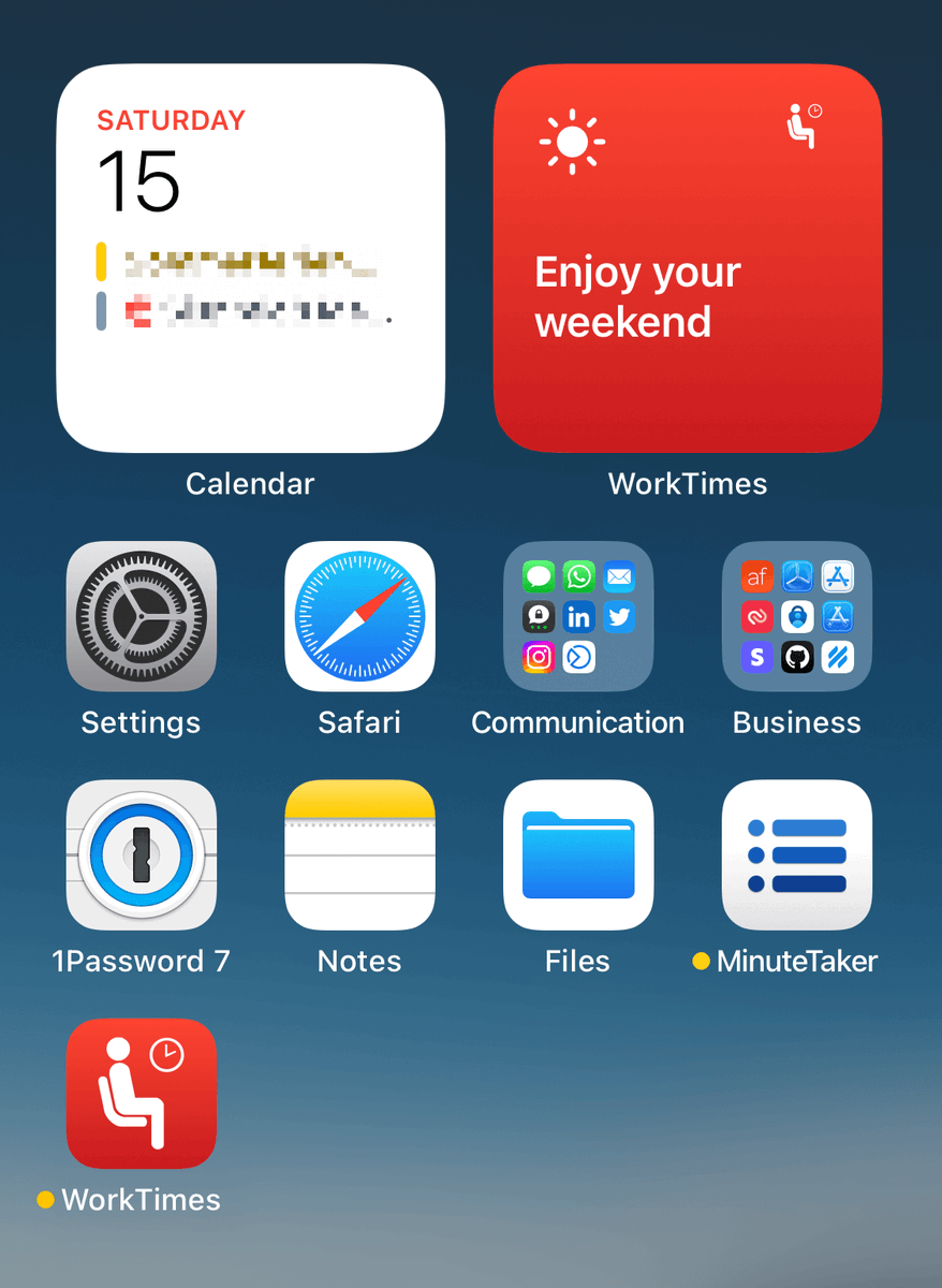 WorkTimesApp's tweet image. A small enhancement to the widgets is coming soon. ☀️