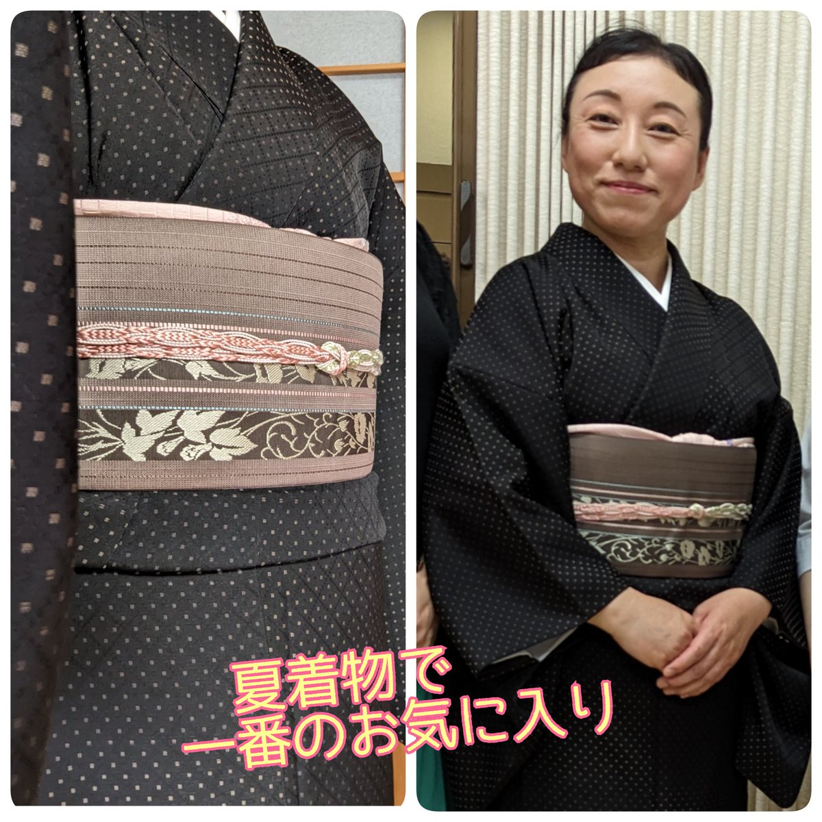 manyou935's tweet photo. 生徒さんばかりの画像をお借りし投稿し、申し訳なく私も❗
母子浴衣のママさんは基礎講座の生徒さん。
きもの教室万葉では、生徒さんのリクエストに応えまして、夜の部、昼の部、と浴衣のイベントを企画。お出掛けしたい方、浴衣講座、基礎講座で、お待ちしております🩷。 https://t.co/UwE3KLEJSe