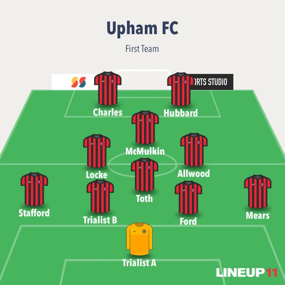 uphamfc's tweet photo. Game Day

We continue our pre-season back at home today as the first team host Compton.

First half XI including a few new faces as continue to look at strengthening for next year. 

Conditions playing their part early on.. 💨 https://t.co/yItlmCwIj2