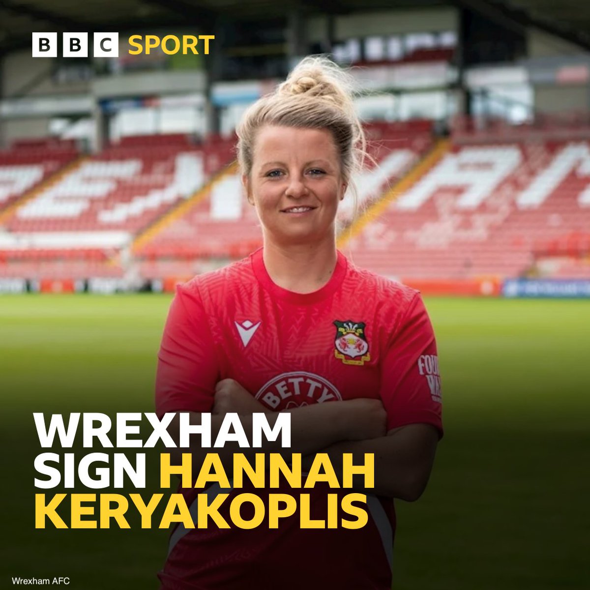 BBCSportWales's tweet photo. .@WrexhamAFCWomen have announced the signing of 20 times capped Wales international Hannah Keryakoplis ⚽

#BBCFootball https://t.co/WooBqeJSpy