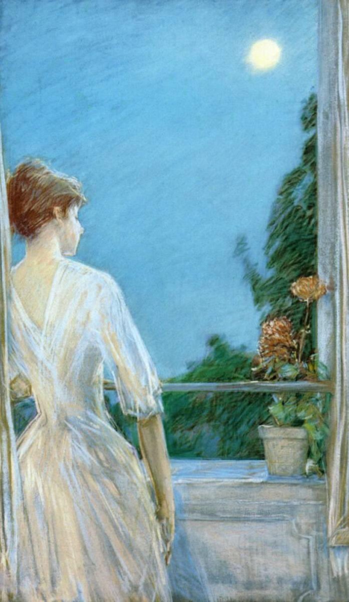 "Ahora bien,
si poco a poco dejas de quererme
dejaré de quererte poco a poco.

Si de pronto
me olvidas
no me busques,
que ya te habré olvidado."

Pablo Neruda- Si tú me olvidas.

En el balcón

Childe Hassam