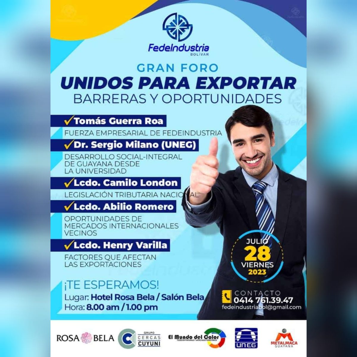 FedeindustriaBO's tweet photo. Buscando nuevos mercados ? 
Te apoyamos con este evento . 
Te esperamos 

@6toVision @globovision @teleSURtv @El_Noticiero @Canal_Televen @venevision @VTVcanal8 @DiarioPrimicia @DiariodeGuayana @delcyrodriguezv https://t.co/29QmNmAIUY