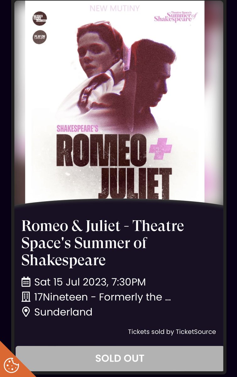 Sold out this eve! Last chance to see this tomorrow night. I will be gutted to say goodbye to this character 💔