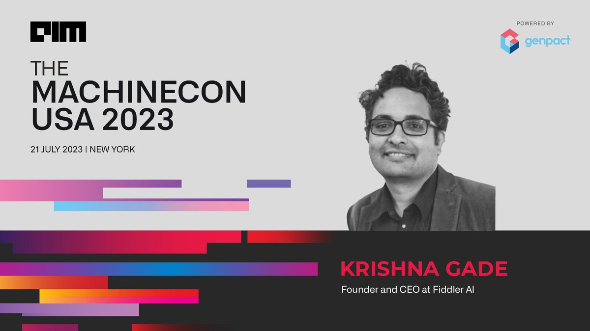 Analyticsindiam's tweet photo. We are thrilled to announce that Krishna Gade, Founder and CEO at @fiddlerlabs, will join us for an engaging session at MachineCon USA 2023.
Details - https://t.co/sMqp5QrEiV
#MachineconUSA #ai #analytics https://t.co/KRIazENzUO