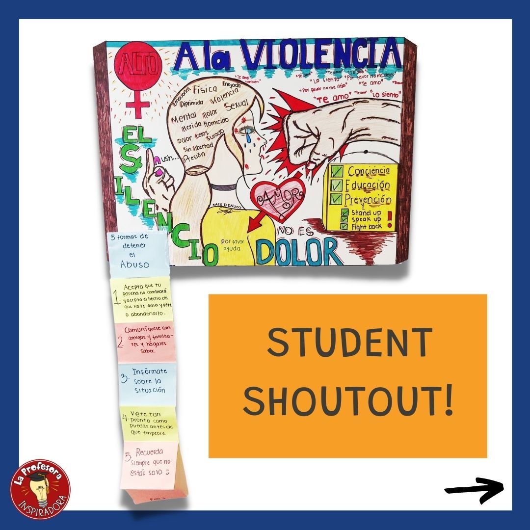inspiradora_la's tweet photo. My students are ON FIRE! 🔥🔥🔥

Look at this sample of their projects to protest gender-based violence &amp; discrimination!

Watch out world 🌎! There are some superheroes coming through! 🦸🏻‍♀️🦸🏾🦸🏼‍♂️

#langchat #studentshoutout #mujerlibre #justiciasocial #stopviolenciadegenero https://t.co/MpcjclSUP7