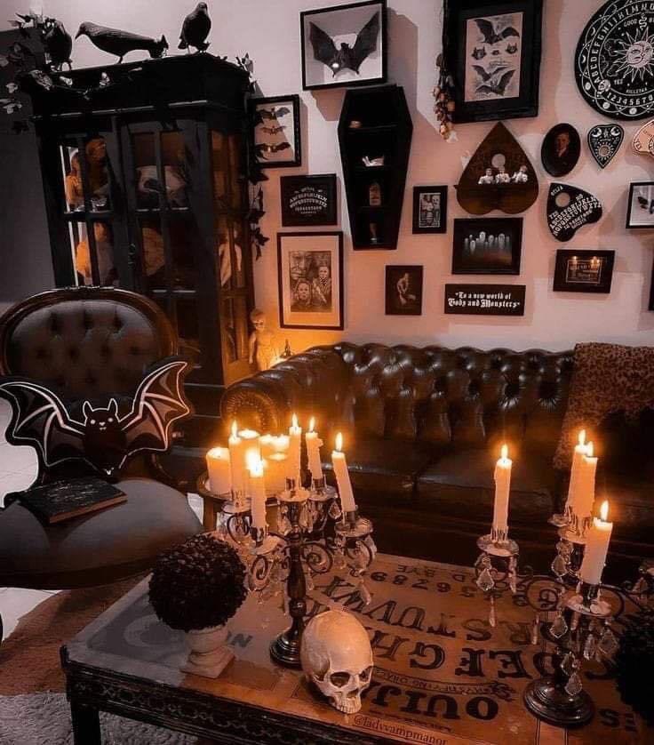 Hi ghoulies! How beautiful is this spooky Gothic living room decor? Wow! 🖤🦇💀

Pic by Kyra Walsh

#thequeenofhalloween365 #gothgirls #gothlife #gothlifeforever #witchythings #halloweenisalmosthere #halloweendecorideas #gothhomedecor #gothvibes #halloweencountdown #Halloween