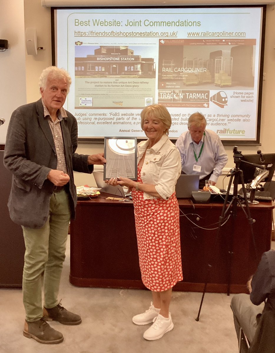 SoutheastCRP's tweet photo. Wow - congratulations to @fobs_seaford on three awards @Railfuture Awards #rfconference
FoBS chair Barbara Mine Joint Gold Award for Campaigner of the Year, commendation for Best Social Media & joint commendation for Best Website https://t.co/eeqi7wddS8