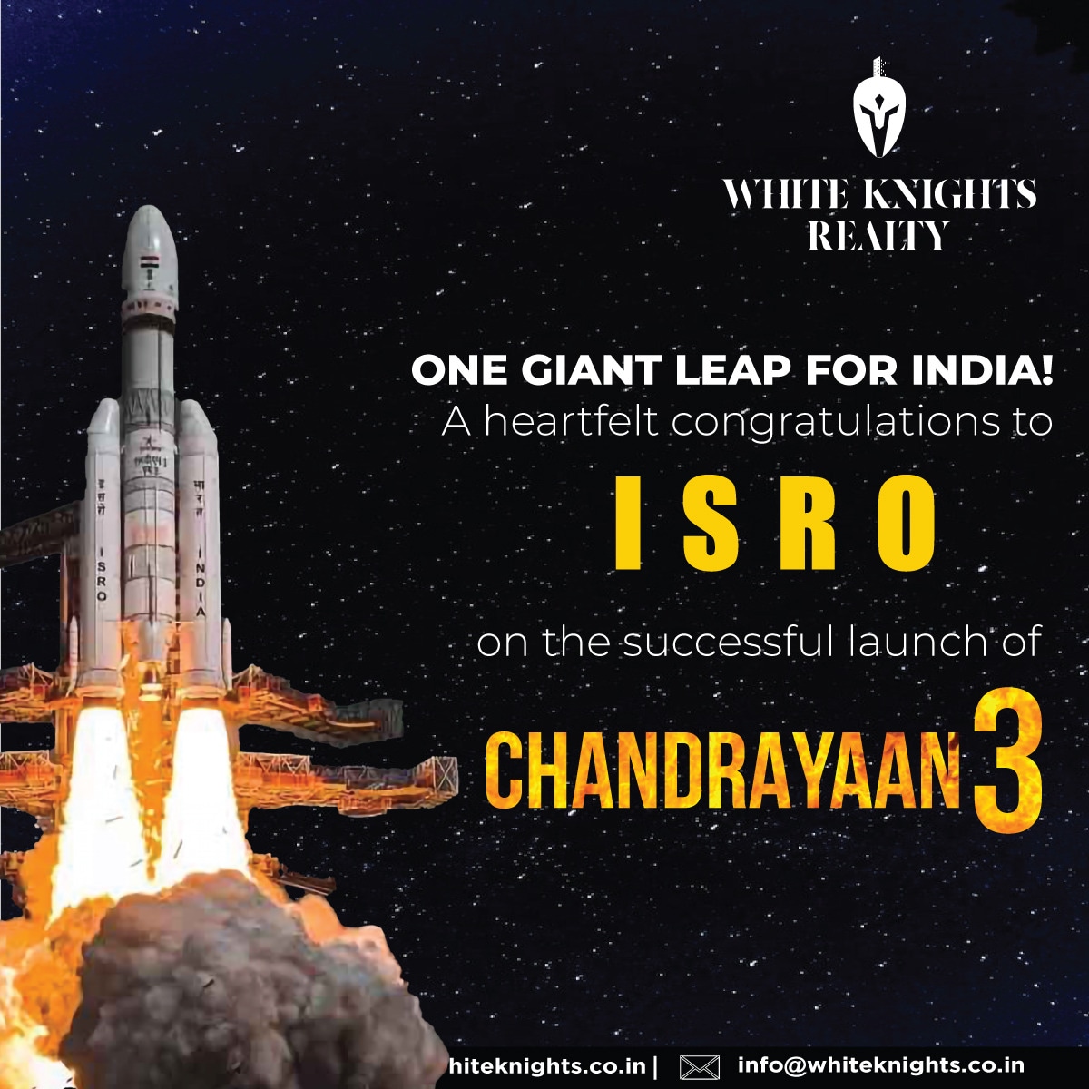 WhiteKnights__'s tweet photo. Congratulations, ISRO, on the remarkable success of the Chandrayaan 3 launch! We salute the brilliant minds behind this mission and their tireless efforts in expanding our understanding of the universe. 

#congratulations #CongratulationsISRO #ISRO #chandrayaan3 https://t.co/Bftp0PjwcB