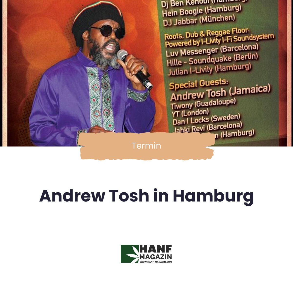 hanfmagazin's tweet photo. Der Stargast des Abends soll kein geringerer sein als Andrew Tosh, Sohn des legendären Reggae Musikers Peter Tosh.
https://t.co/eGsTbgO8zf
#hanfmagazin #petertosh #reggae #andrewtosh #reggaemusik #afterparty #hamcan #hamburg https://t.co/haroIkikx9