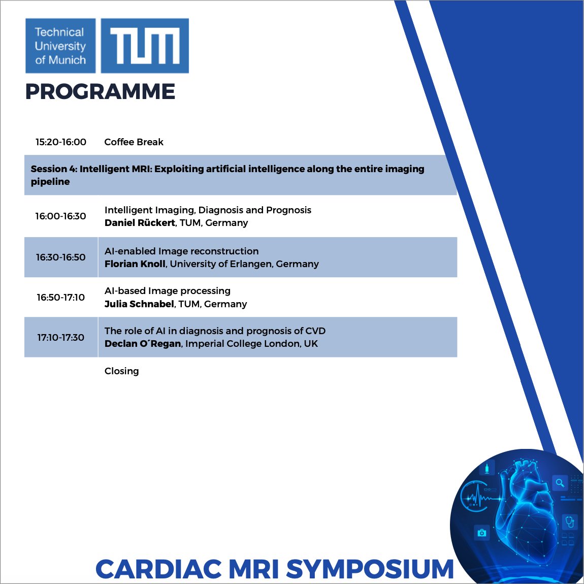 Looking forward to the CardiacMRI Symposium at TUM next week. Please join us either in person or online. More details here rb.gy/04oas