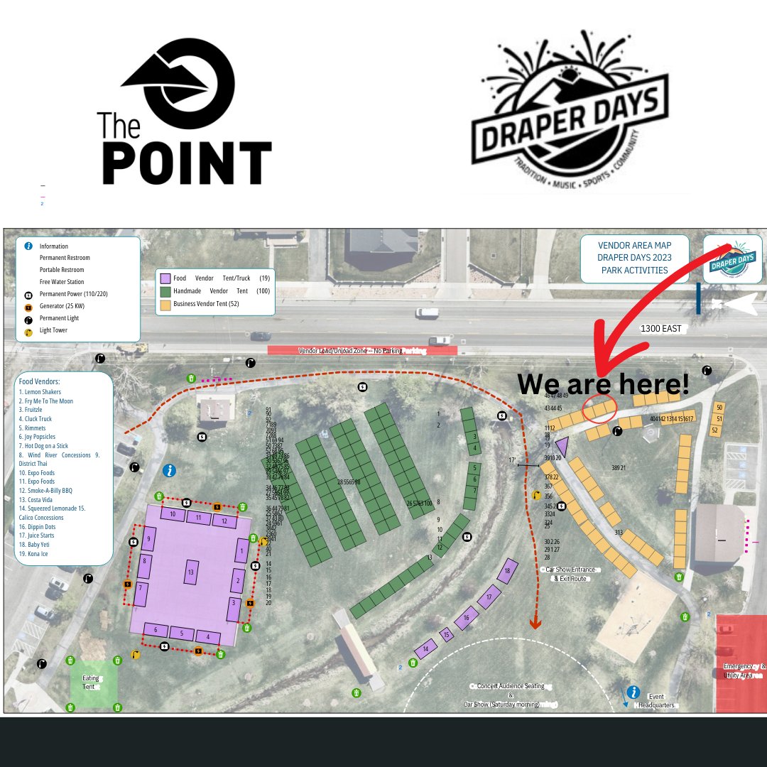 thepointutah's tweet photo. We’re excited to be at Draper Days speaking with residents about The Point! We’ll be here all day and would love to see you! Come visit us at booth #44 to learn more about Utah’s Innovation Community. @DraperCity #draperdays2023 #thepointutah #PointOfTheMountain https://t.co/VcVdwv8sUD
