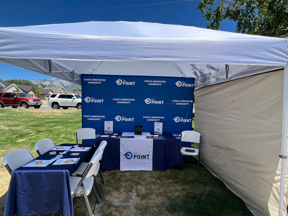 thepointutah's tweet photo. We’re excited to be at Draper Days speaking with residents about The Point! We’ll be here all day and would love to see you! Come visit us at booth #44 to learn more about Utah’s Innovation Community. @DraperCity #draperdays2023 #thepointutah #PointOfTheMountain https://t.co/VcVdwv8sUD