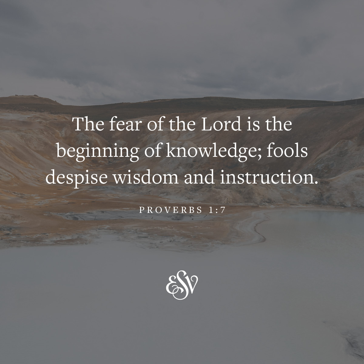 crossway's tweet photo. "The fear of the Lord is the beginning of knowledge; fools despise wisdom and instruction."
—Proverbs 1:7, https://t.co/PKwMaugyaq

#ESV #Bible #VerseoftheDay #Proverbs1 https://t.co/y7FELV69Fh