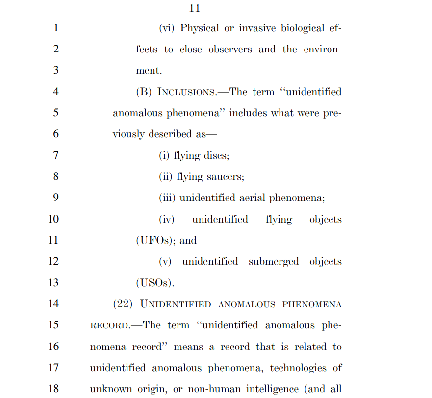 AdamGoldsack's tweet photo. 🥹 Unidentified Anomalous Phenomena.

We've been working to have this UAP definition pushed into legislation since 2020. This is beyond anything we could imagine. 

UAP now essentially means non-human.

We did it!!

#UFOTwitter #UAPTwitter #EndUAPSecrecy https://t.co/9qhIZaPk4z