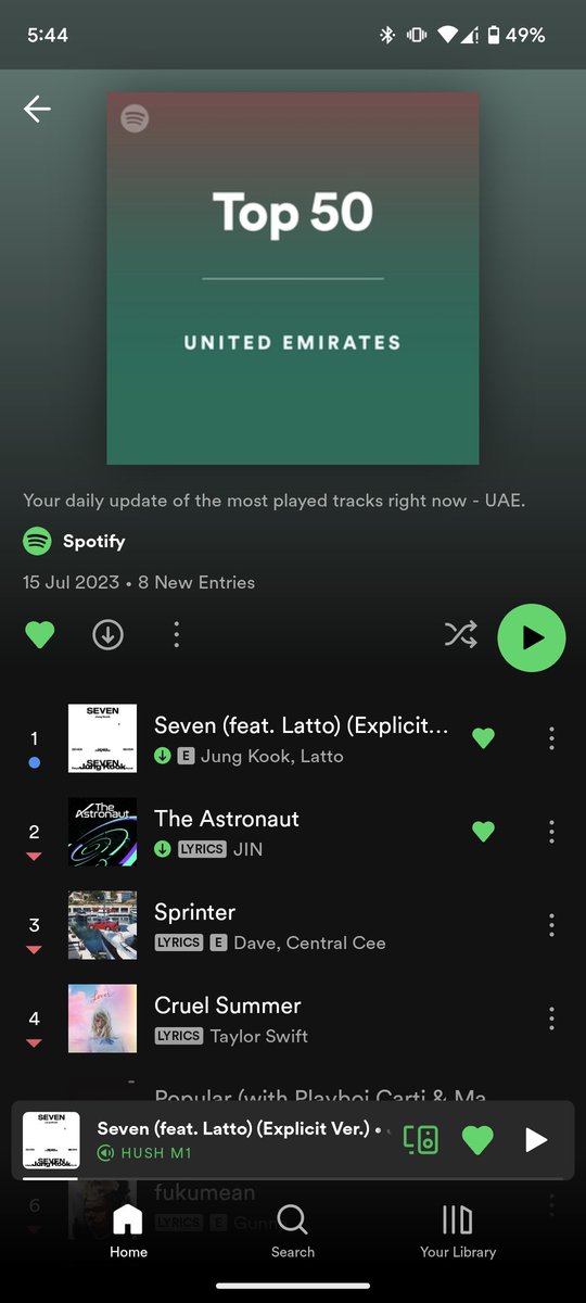 trupzi's tweet photo. #JungKook_Seven at a constant #1 spot on #UAE #Top50Spotify @SpotifyKpop @Spotify
#BTS #BTSARMY https://t.co/BluiGCMRoY