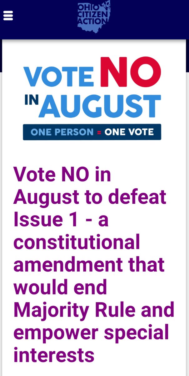 If you live in Ohio,please vote NO on Issue 1! Early in person voting started on July11.If you're an Ohioan,please retweet,vote,and save what little power we have left in this gerrymandered state. https://t.co/yBayJ1pxvO