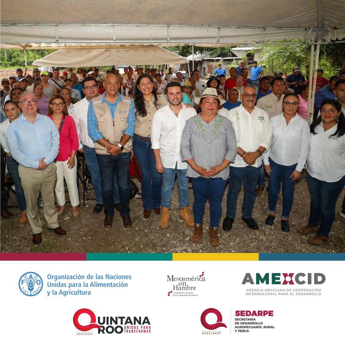 En la comunidad de Xul-ha, se celebró el lanzamiento del programa #MesoaméricaSinHambre <a href="/AMEXCID/">AMEXCID</a>-<a href="/FAO/">Food and Agriculture Organization</a> en el estado de #QuintanaRoo, con autoridades de <a href="/SEDARPE_QROO/">SEDARPE</a>, <a href="/BienestarQR/">Bienestar QRoo.</a>, <a href="/ConaguaQRoo/">Conagua Quintana Roo</a> y <a href="/bienestarmx/">Bienestar</a>.