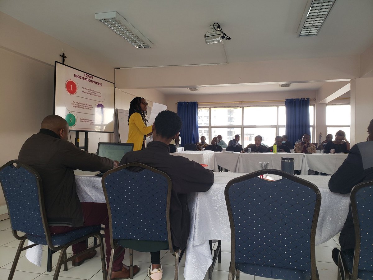 "Ending the week with a training from our sister organization, HuQAS, on EQA/PT. HuQAS champions quality in laboratories through EQA, training, and accreditation support. 
Vist huqas.org for more information.