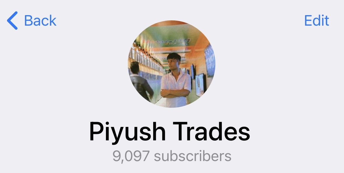 piyush_trades's tweet photo. Thank You Everyone ❤️

- Crossed 7000 Followers on Twitter
- Crossed 9000 Subscribers on Telegram

Your Love for Me is Never Ending. We will fight the gang together and take my word for it that I’ll make you a better trader.

Thanks a lot everyone. https://t.co/RlCQMKsb5a