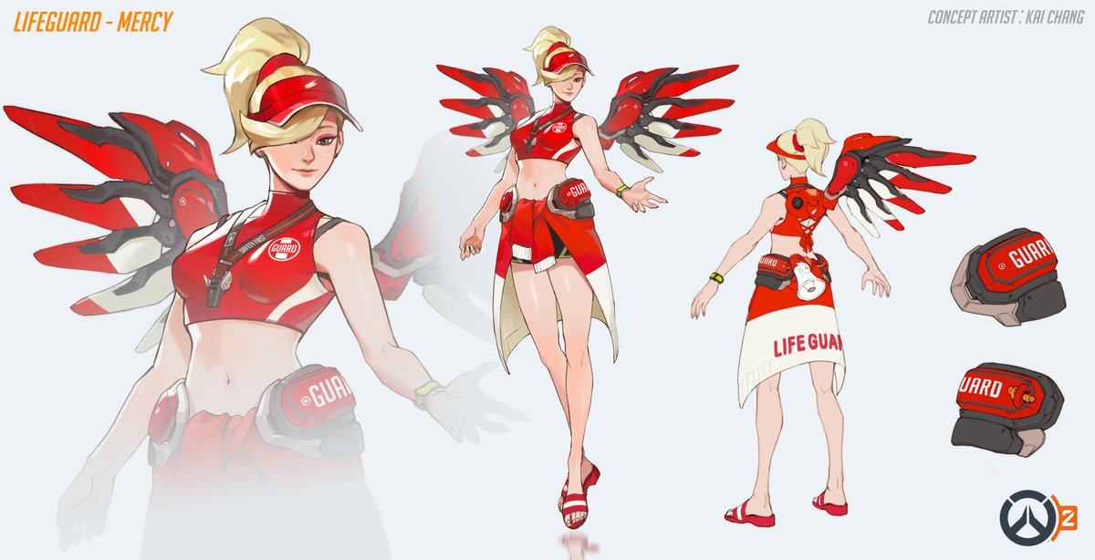 PlayOverwatch's tweet photo. It all starts with some concept art 🎨

Huge shout out to Sr. Concept Artist @KaiChangOZ8068 for the amazing design that went on to become Lifeguard Mercy (Legendary), now available in the Shop! 🤩 https://t.co/XTlYbYVmm1