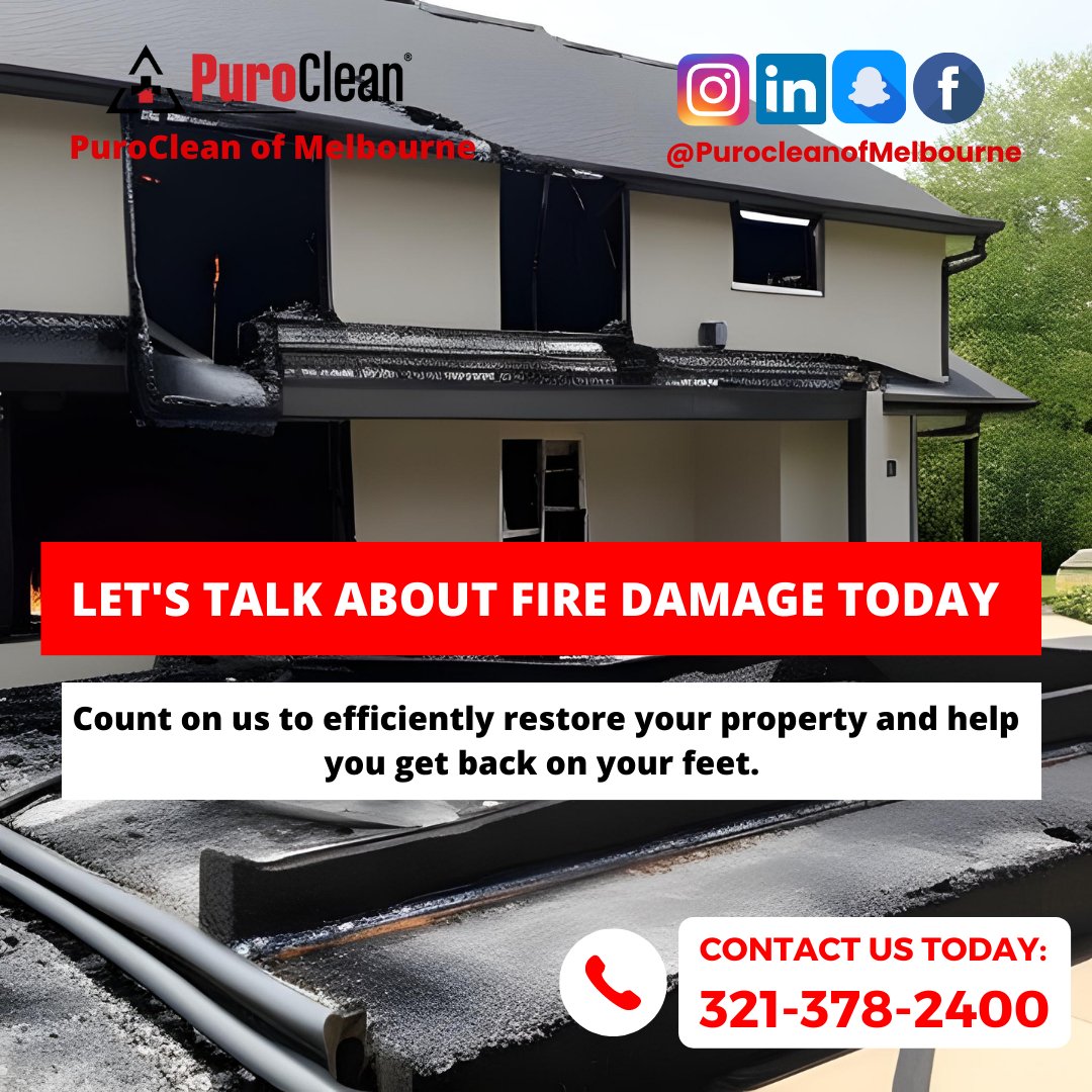 Let's talk about fire damage today. From smoke and soot cleanup to structural repairs, we are experienced in handling fire-related disasters. Count on us to efficiently restore your property and help you get back on your feet. 

#FireDamageRestoration #PropertyRecovery