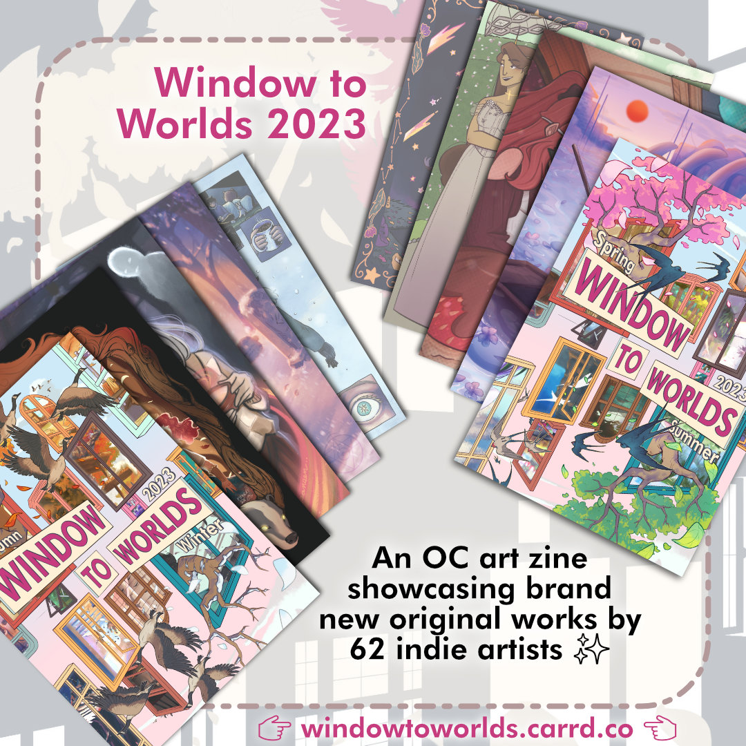 Window to Worlds 2023 is OUT NOW 🎉 62 brand new seasonal OC art pieces by our amazing artists—one for every week of the year (and then some)!
🔹Downloads: windowtoworlds.itch.io/window-to-worl…
🔹Full contributor list: windowtoworlds.carrd.co/#artists2023