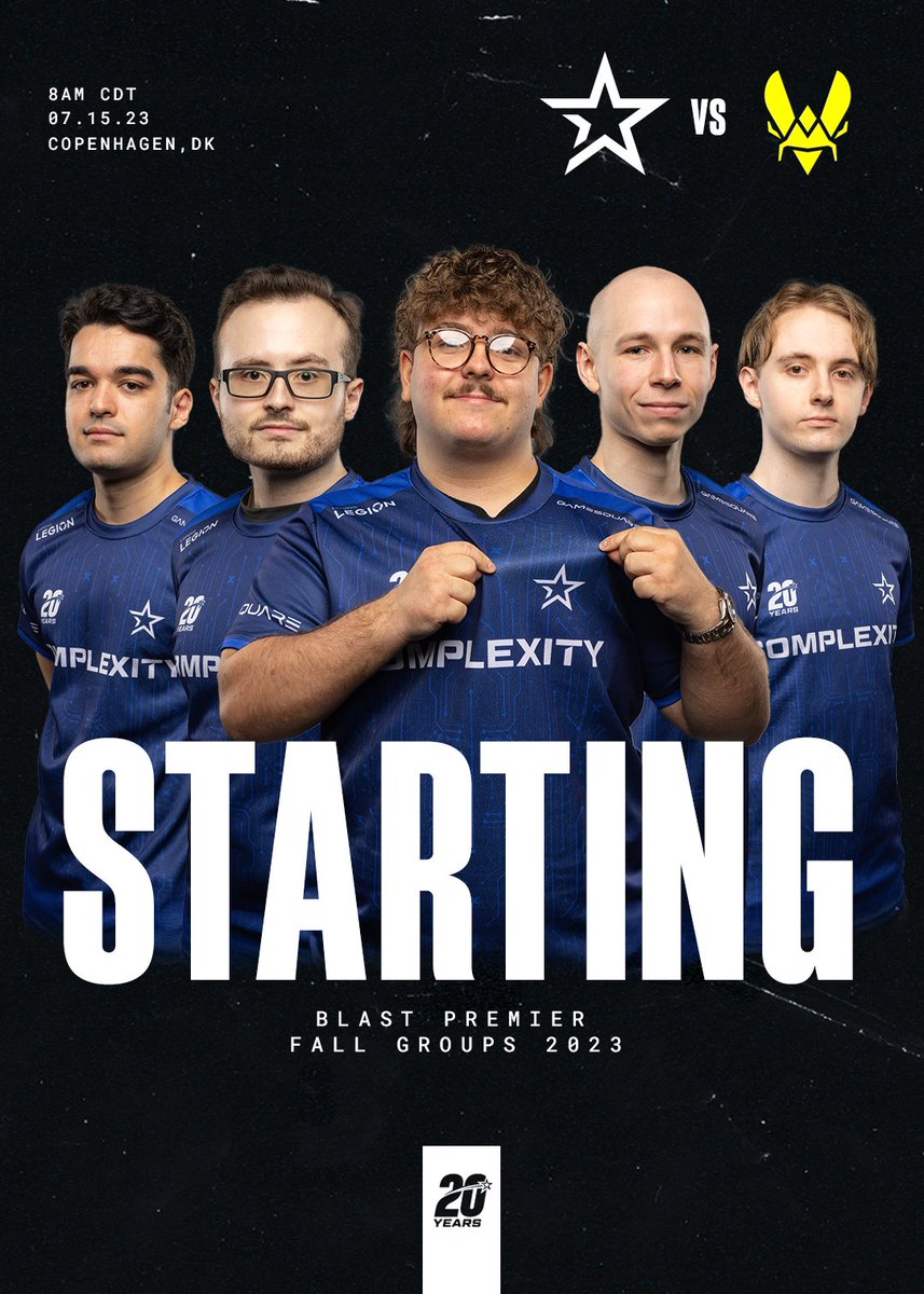 Complexity's tweet photo. Wake up! 
NA Counterstrike time.

⚔️ @TeamVitality 
📺 @BLASTPremier 

#WeAreCOL https://t.co/XXfoHQfZYK