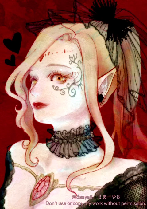 気分転換お絵描き〜  その美しさと巧みな話術で 人間を魅了し 恋した心臓を食べちゃう魔女  #illustlation #イラスト