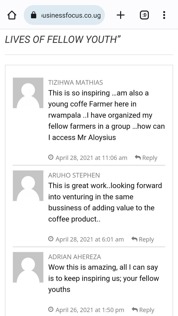 Another one with impact around it. A lot can be done as @RoyCoffee does with youths and women along the coffee value chain.@GlobalSocialImp @aBiDevtFinance Year Old Ssendegeya Ventured Into Coffee Value Addition To Change Lives Of Fellow Youth.businessfocus.co.ug/25-year-old-ss…