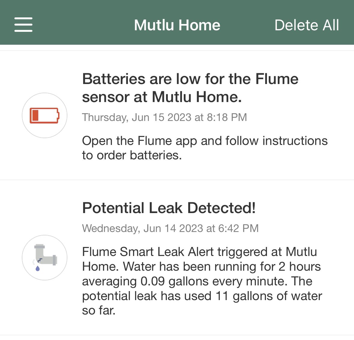 Thanks to <a href="/flumewater/">Flume Smart Water System</a>, I was notified for a water leak at home when I arrived to airport for a 3 weeks summer vacation. It helped me save thousands of gallons of water and a huge water bill. 
#smarthome