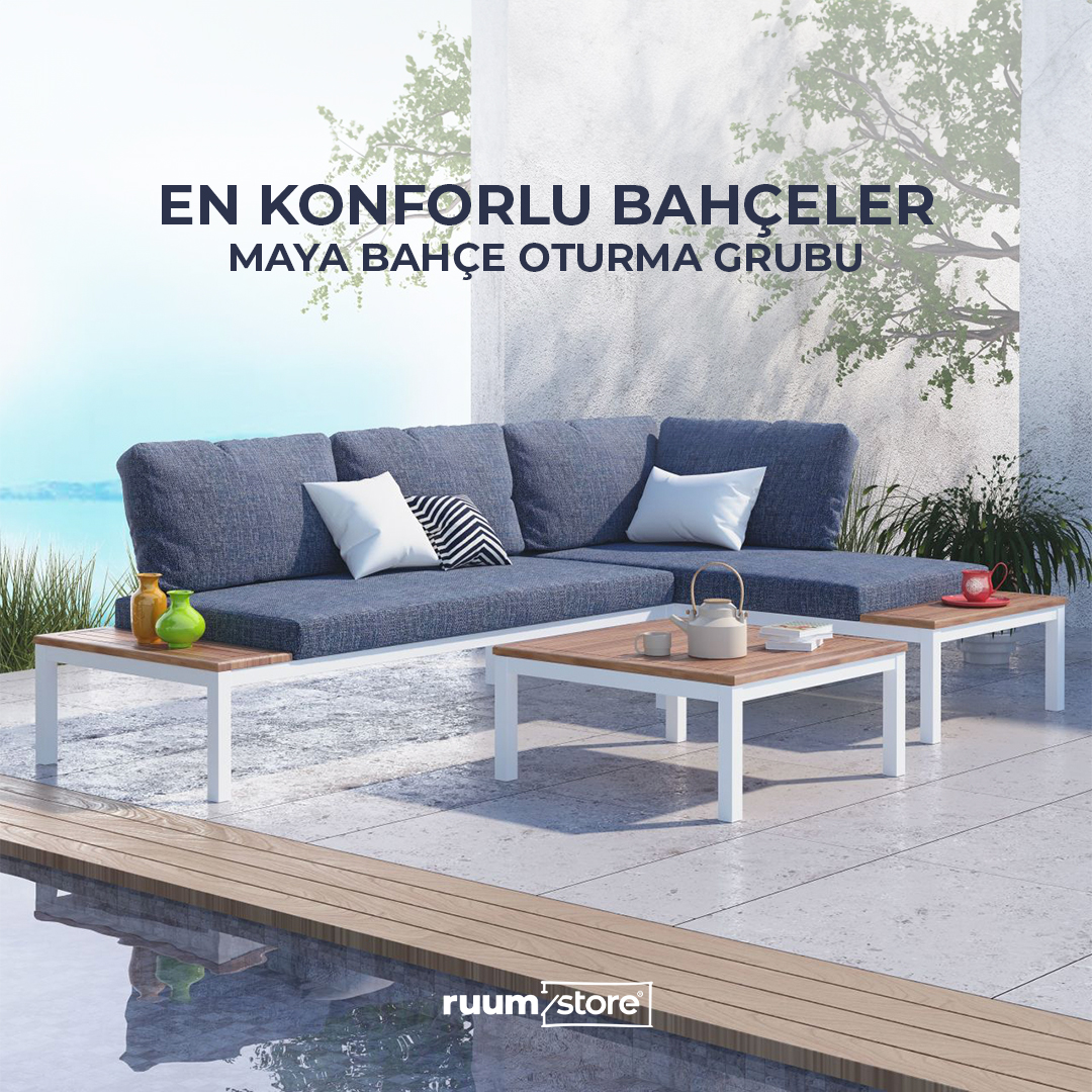 RuumStore's tweet image. Bahçenizin en keyifli köşesi Maya Bahçe Oturma Grubu ile hayat buluyor! 🪴
Modern tasarımı ve rahat minderleriyle size bahçede keyif dolu anlar sunacak! 💙

#ruumstore #yeniliğeyeraç #bahçeoturmagrubu #mayabahçeoturmagrubu #bahçedekorasyonu #bahçemobilyası