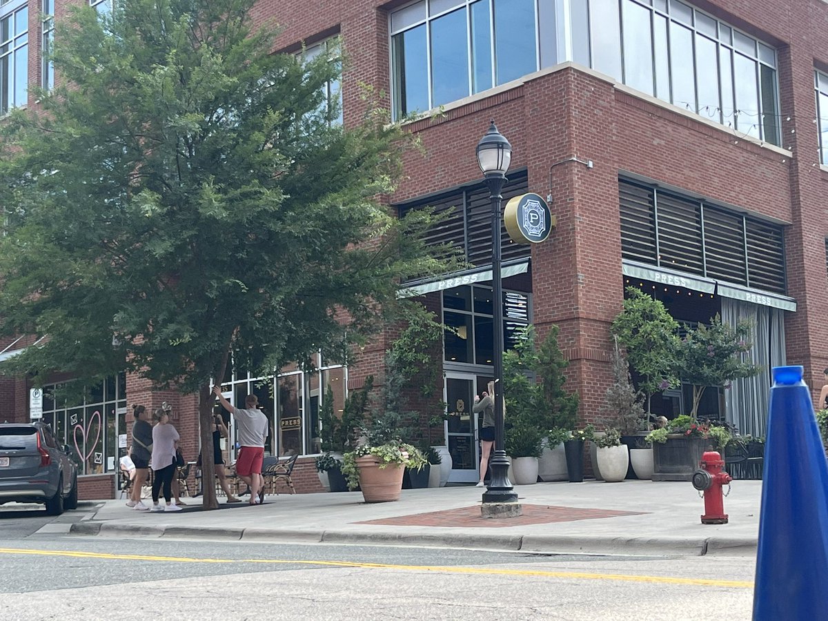 FoodDriveLady's tweet photo. I’ve never been to Press Cocktail Coffee Crepes but the flow of folks hasn’t stopped since I got here this morning. Must be off the hook and worth checking out! Hey Press! want to hook up the #SavannahBananaslineleader!? 

#SavannahBananas @TheSavBananas #durham @DurhamBulls https://t.co/yTE5uXU96U
