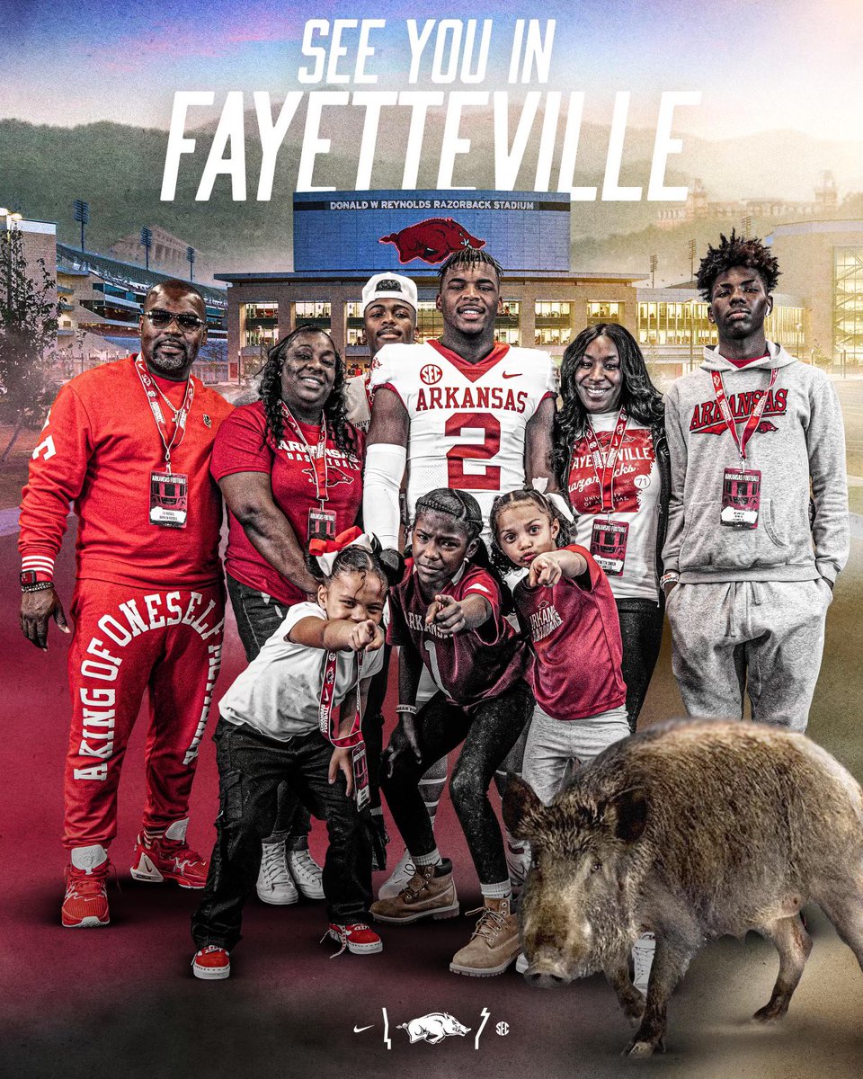 Yesterday was amazing!!! The Russell’s Family would like to Thank everyone!! Go Hogs🐗 <a href="/RazorbackFB/">Arkansas Razorback Football</a> <a href="/ArkRazorbacks/">Arkansas Razorbacks 🐗</a> <a href="/FBCoachJSmith/">Jimmy Smith</a> <a href="/CoachSamPittman/">Coach Sam Pittman</a> <a href="/BraylenRussell/">Braylen Russell</a>