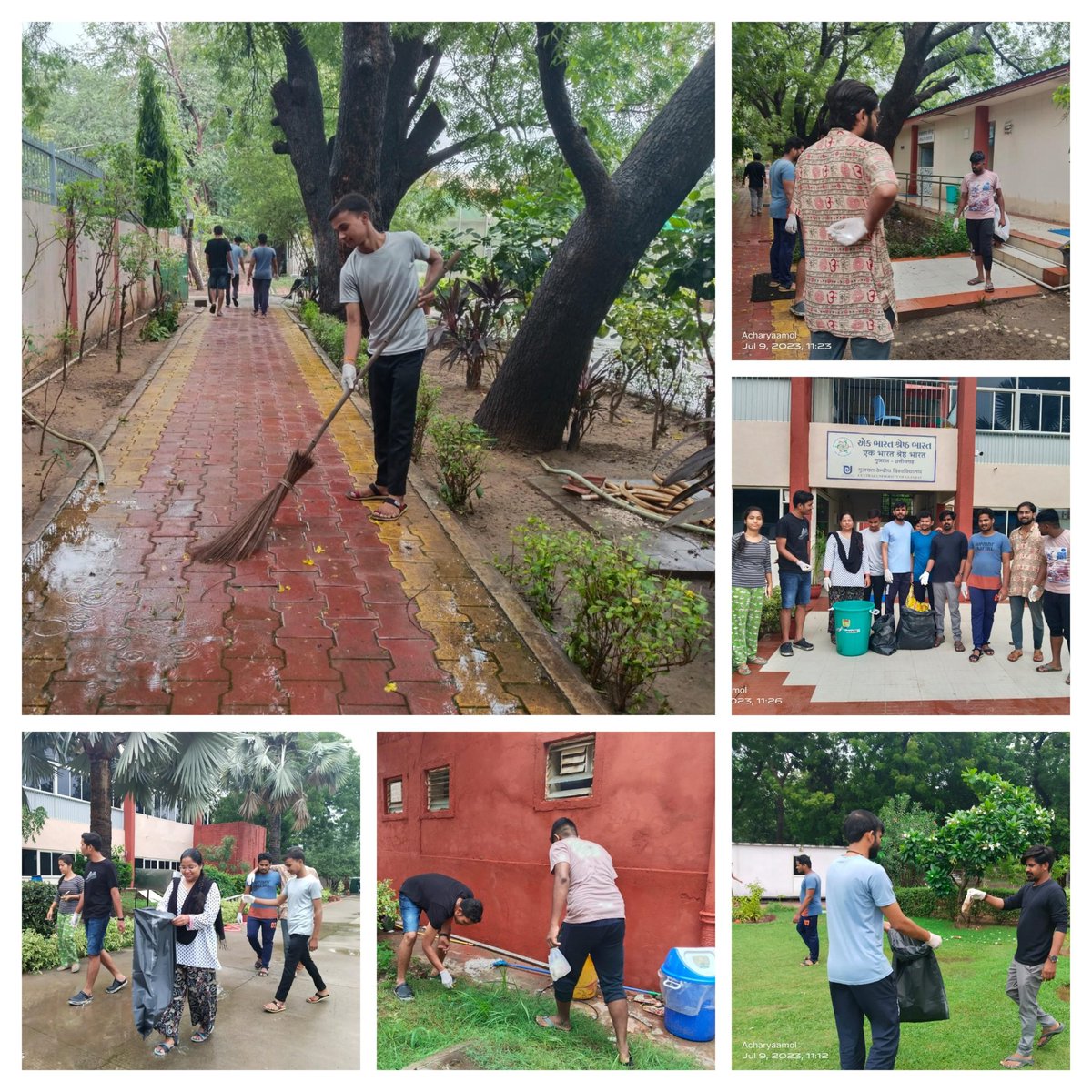 shyam_mm's tweet photo. On the 4th day of ABVP Week, we organised a Cleanliness drive in the university premises.
#75yearsofabvp 🚩🚩 https://t.co/bPRtRr360a