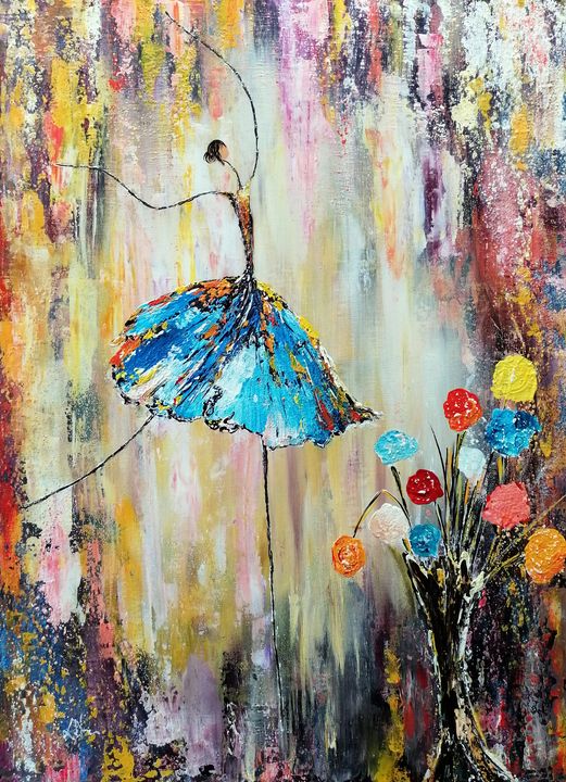 Art of the Day: "Ballerina in blue tutu". Buy at: ArtPal.com/llaurentina7?i…