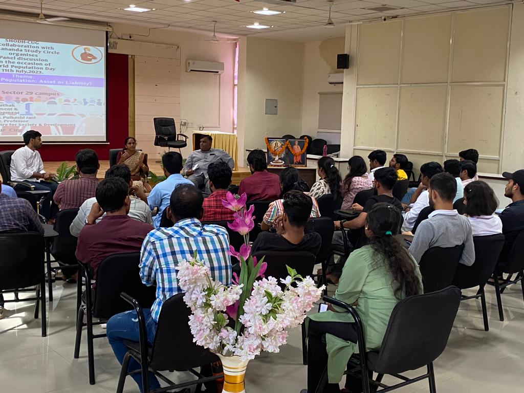 shyam_mm's tweet photo. On the 5th day of ABVP Week, we organised a panel discussion on "India's growing population: asset or liability."
#75yearsofabvp 🚩🚩 https://t.co/gZq6UJpy9B