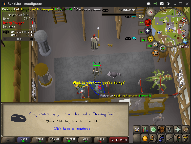 mooligante's tweet photo. 80 THIEVING beep boop just trying 99 thieving and praying the pet rockey #osrs https://t.co/uDIkE2EKah