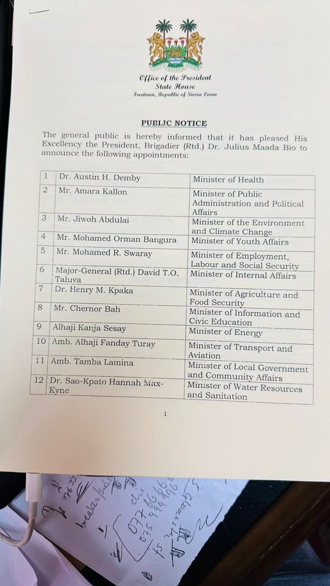 TambaMatturi11's tweet photo. In fulfillment of his constitutional mandate(sections 56 sub2-5 of the 1991 constitution Act No.6 of 1991), we’ve again  received following appointments made by the President. https://t.co/IjqmmIlMcy