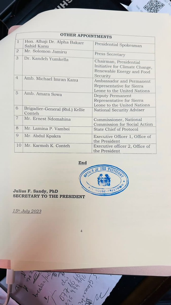 TambaMatturi11's tweet photo. In fulfillment of his constitutional mandate(sections 56 sub2-5 of the 1991 constitution Act No.6 of 1991), we’ve again  received following appointments made by the President. https://t.co/IjqmmIlMcy