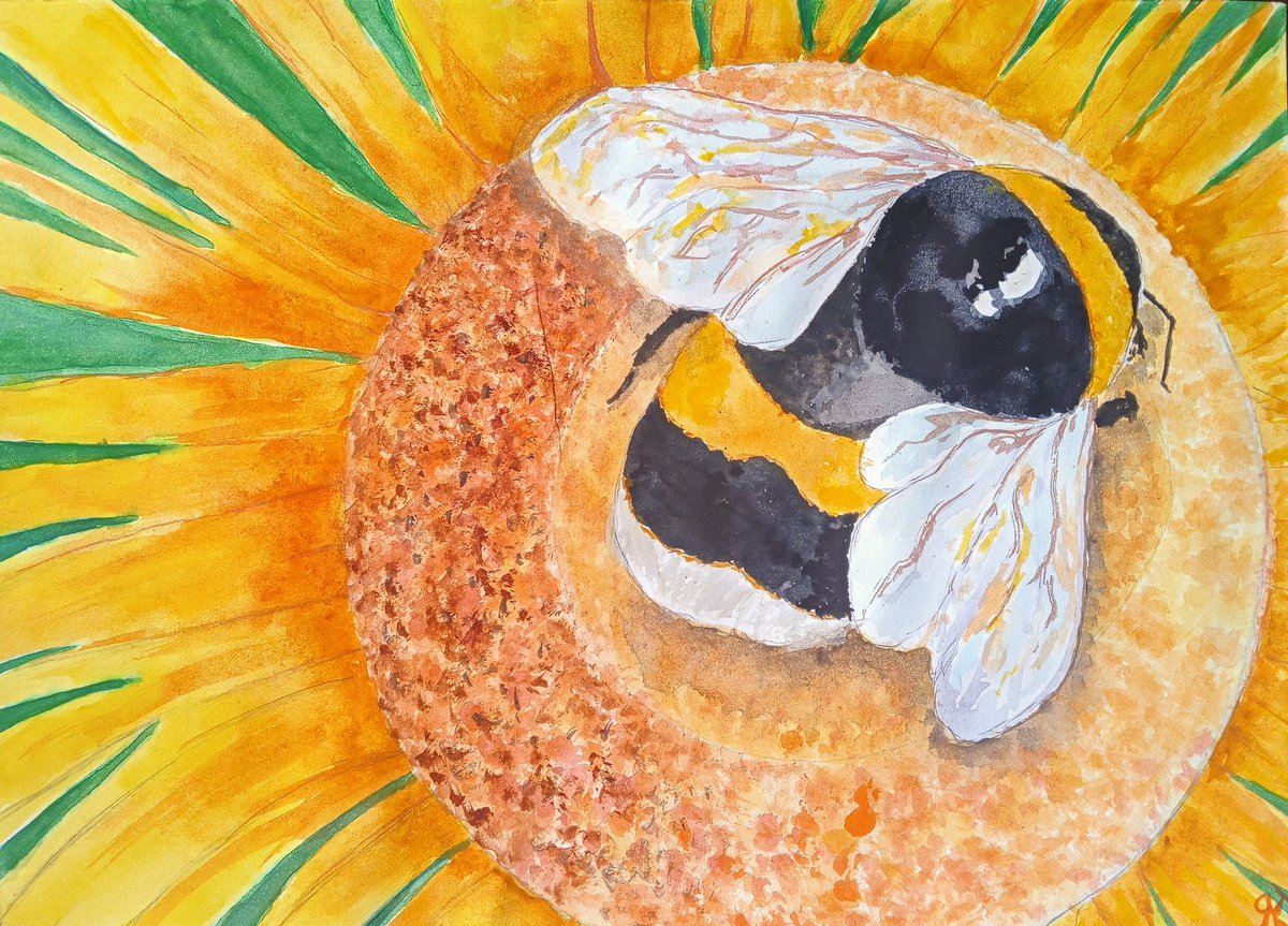 Katnatures's tweet photo. #bumblebee #art #watercolor #sketch #Sketching #colour #painting #artist #katnatures #paint https://t.co/lq8UROoEQC