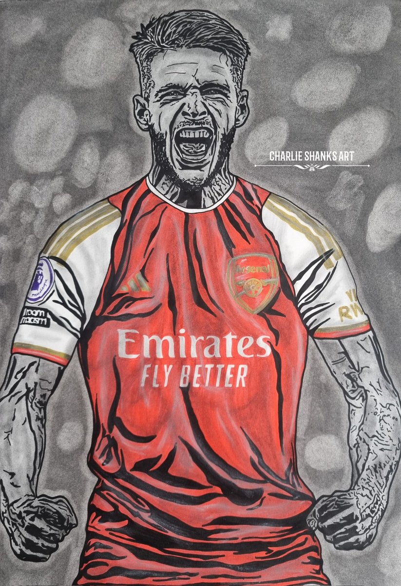 He's here and he's perfect.

Welvome to The Greatest Club in the World <a href="/_DeclanRice/">Declan Rice</a> 🔴⚪️🏴󠁧󠁢󠁥󠁮󠁧󠁿🎨🎨🎨

Hand drawn on A3 paper using a mix of acrylic paint, pens, pencils, graphite and charcoal powder 🎨

RT's most appreciated 🥰 <a href="/Arsenal/">Arsenal</a>