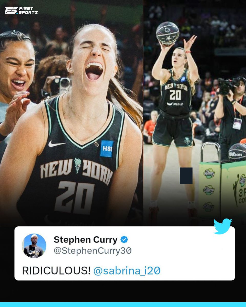 FS_NBA1's tweet photo. Stephen Curry applauds Sabrina Ionescu's performance in WNBA 3-pt contest
@sabrina_i20 @WNBA
#nba #wnba #wnbaallstar #wnba3ptcontest #wnbaplayoffs #sabrinaionescu #StephCurry https://t.co/qZ1Br7Xd79