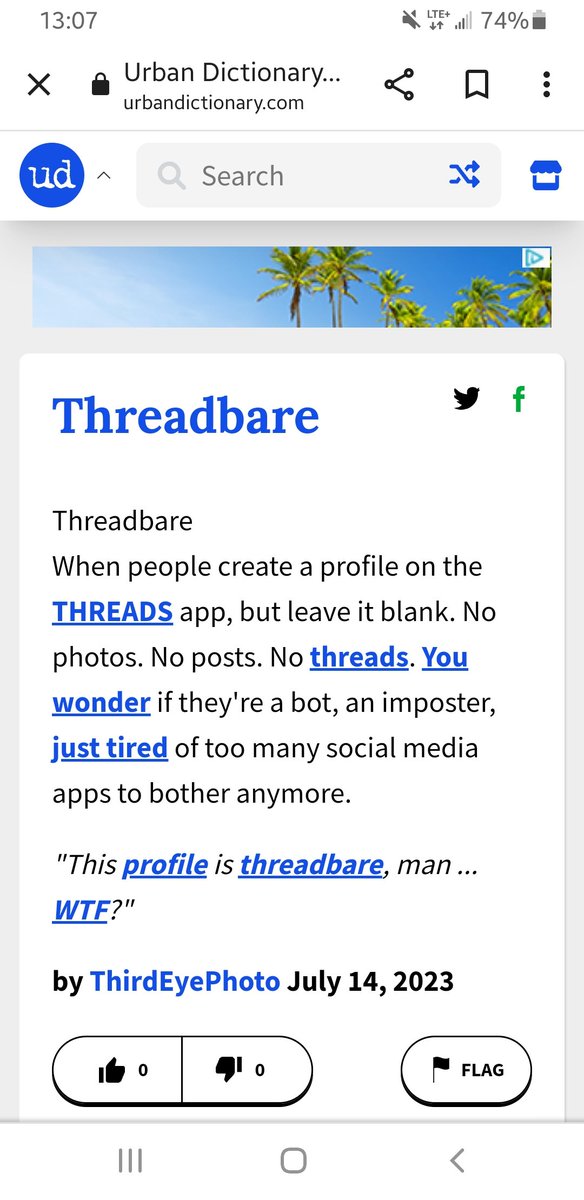 kevineproulx's tweet image. My contribution to the Urban Dictionary:

#Threads #Threadbare #UrbanDictionary @urbandictionary