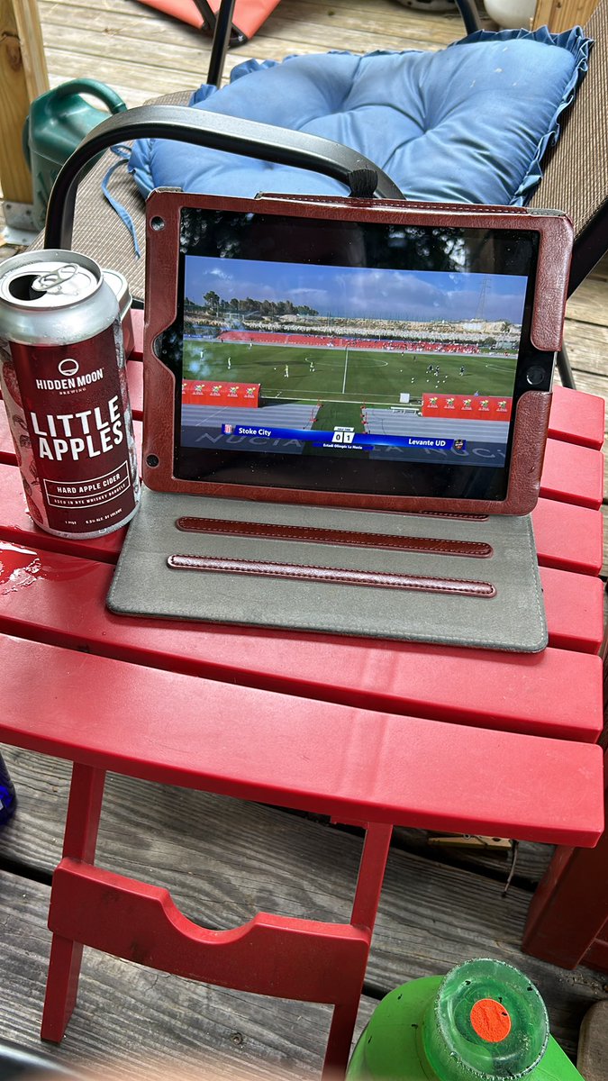Watching <a href="/stokecity/">Stoke City FC</a> from me garden in New Hampshire. USA