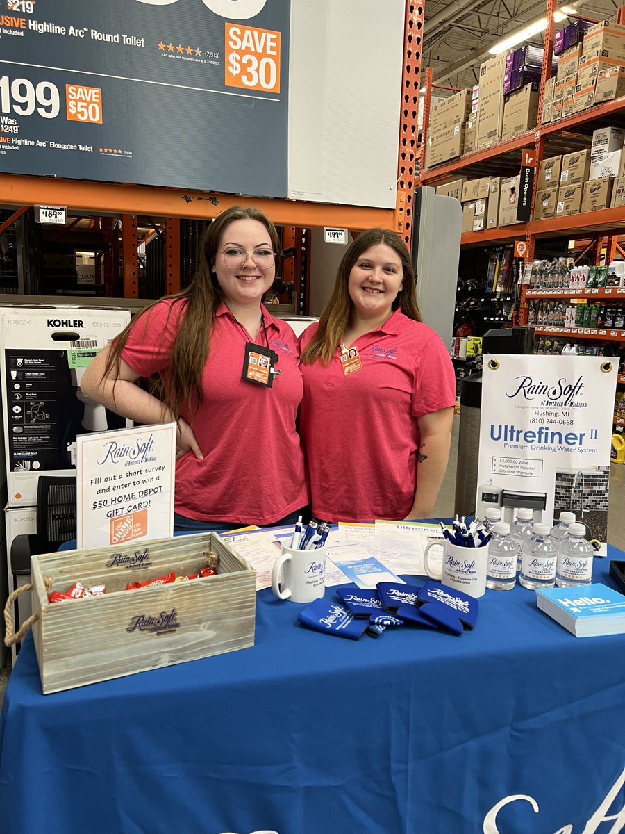 Come see us &amp; enter to win a $50 Home Depot gift card! We're here until 2pm at the Saginaw Home Depot located at 3132 Bueker Dr N, Saginaw, MI! #RainSoftOfNorthernMichigan #RainSoft #Water #LoveYourWater #BetterWater #WaterTest #WaterTreatment #HomeDepot #HomeDepotHomeServices