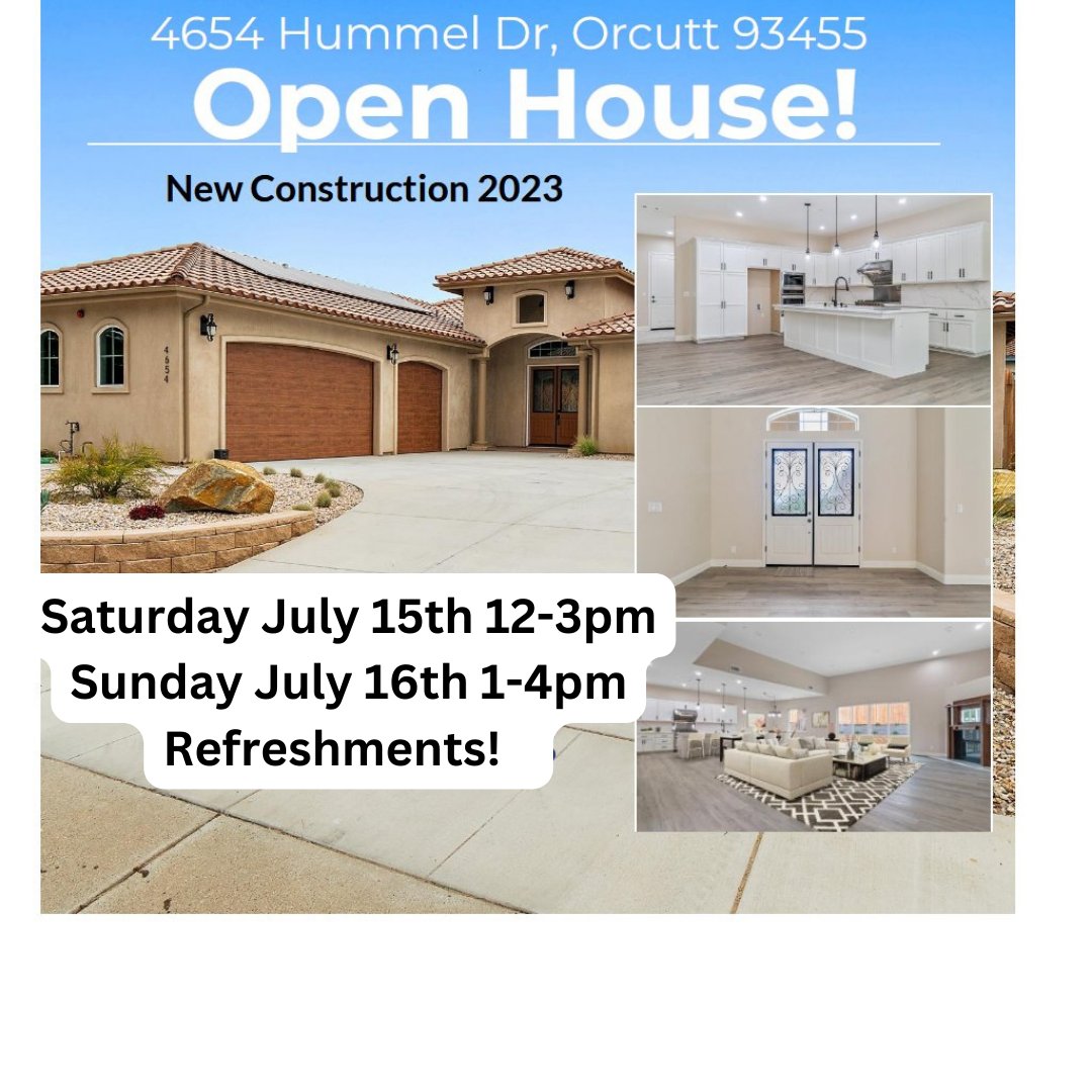 DavidKnapp_KHL's tweet photo. Open House Weekend - Million Dollar New Construction in Orcutt!
2700 sq ft 3 bed 2.5 bath - too many upgrades to list - a must see!
Check out the video! - https://t.co/lHtPt7OeAb
Open Saturday 12-3pm - Refreshments!

Listed by Lisa Bognuda DRE# 02019640

#openhouse #orcutt #expp https://t.co/SWoMx7Bh87