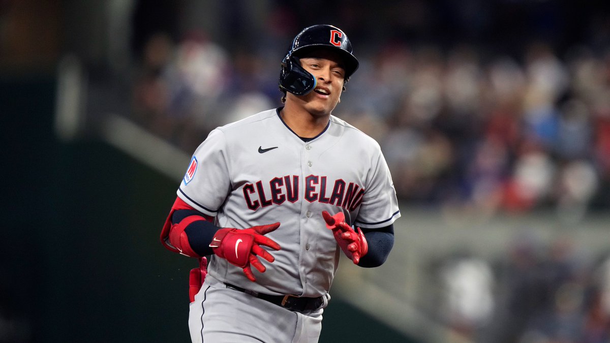 SNstats's tweet photo. #Guardians Josh Naylor &amp; Bo Naylor are the first pair of brothers to each hit a HR for the same team in the same inning since Justin Upton &amp; Melvin Upton Jr. did so for the Braves on April 23, 2013.

#ForTheLand https://t.co/3DMFqUxsU1