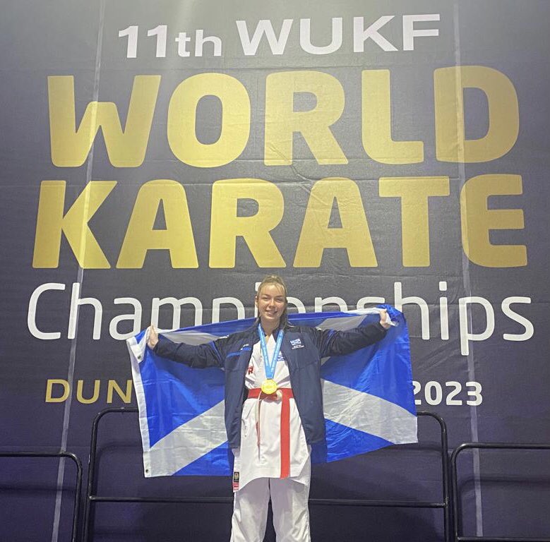 Well what a day. Eve world champion. Super proud as she fought so well today. Years of hard work has been put in to earn this.Tears galore.🥇❤️.