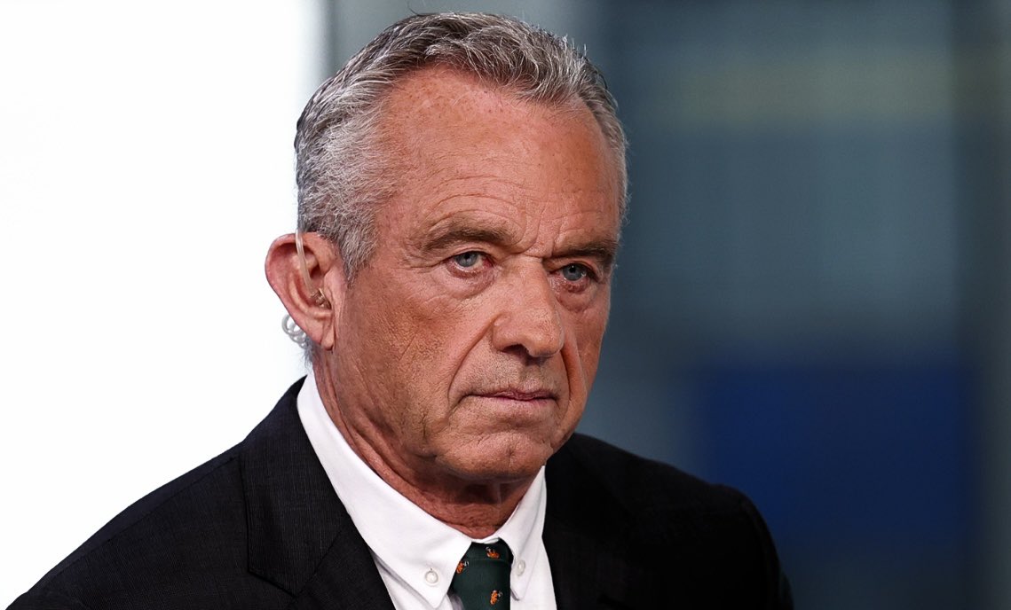 joncoopertweets's tweet photo. ‼️Here’s the latest unhinged conspiracy theory from Robert Kennedy Jr: 

“COVID-19. There is an argument that it is ethnically targeted. COVID-19 attacks certain races disproportionately,” Kennedy says. “COVID-19 is targeted to attack Caucasians and black people. The people who are most immune are Ashkenazi Jews and Chinese.”

This is further proof that RFK Jr. is a dangerous, paranoid wack job. Thank God he’s only polling at 9 percent among Democratic primary voters in New Hampshire!